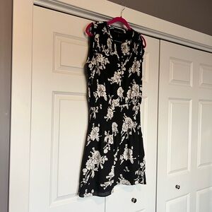 White House Black Market Black and White Floral Mini Dress